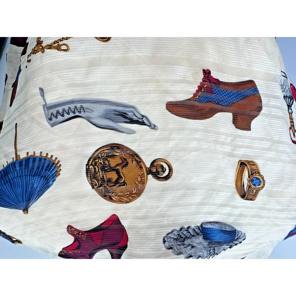 Jones New York Scarf Victorian Edwardian Motif Square Scarf Neckerchief Wrap